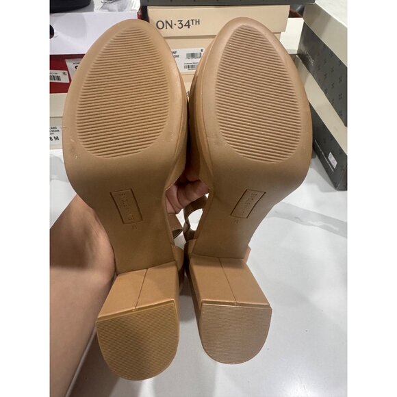 Sun + Stone Womens Nude Block Heel Platform Pumps With Adjustable Ankle Strap Si - Picture 5 of 6